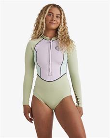 Billabong 1/1mm Salty Dayz Natural Light – Neoprenanzug mit Brustreißverschluss für Frauen
