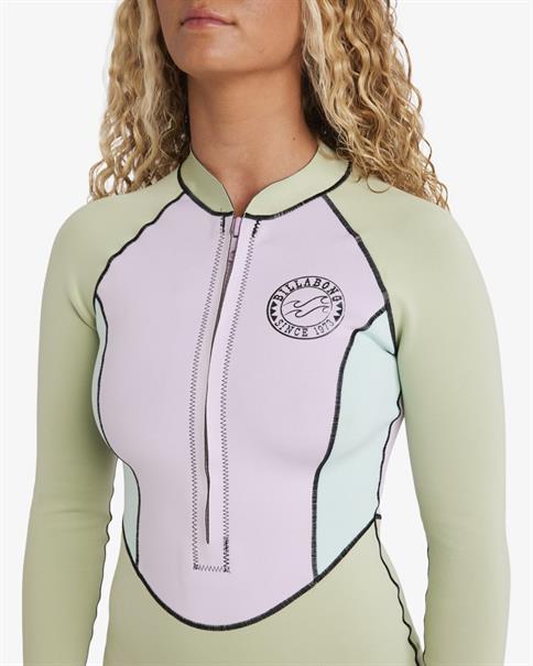 Billabong 1/1mm Salty Dayz Natural Light – Neoprenanzug mit Brustreißverschluss für Frauen