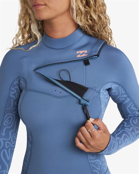 Billabong 4/3 mm Synergy Natural – GBS-Neoprenanzug mit Brustreißverschluss für Frauen
