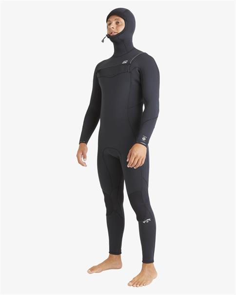 Billabong 5/4mm Absolute Natural - Mens Chest Zip Hooded Winter Wetsuit