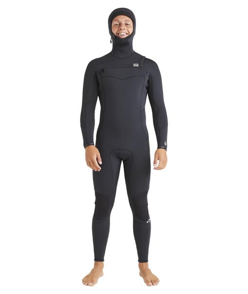 Billabong 5/4mm Absolute Natural - Mens Chest Zip Hooded Winter Wetsuit