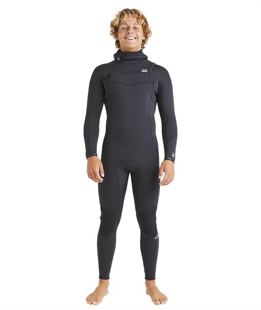 Billabong 5/4mm Absolute Natural - Mens Chest Zip Hooded Winter Wetsuit
