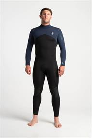 C-Skins Session 4:3 Mens GBS Back Zip-C-SE43MBZ Black/