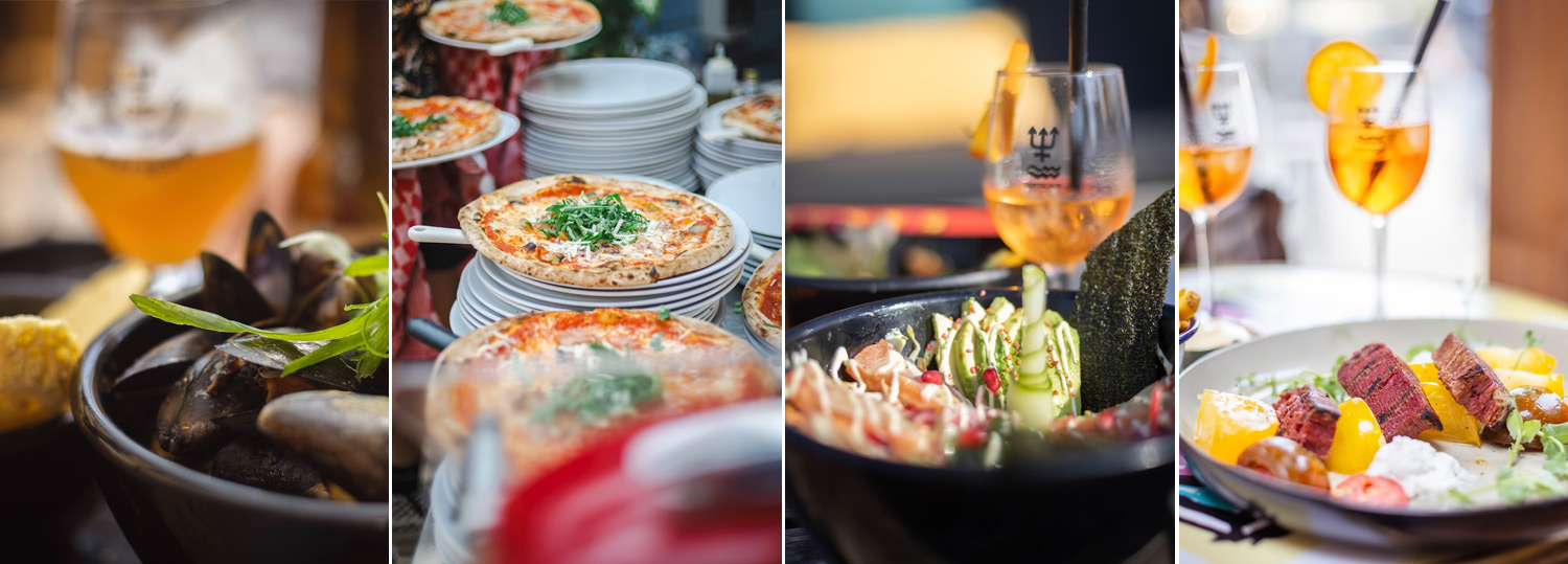 zakelijk uit eten met groepen op het strand van scheveningen