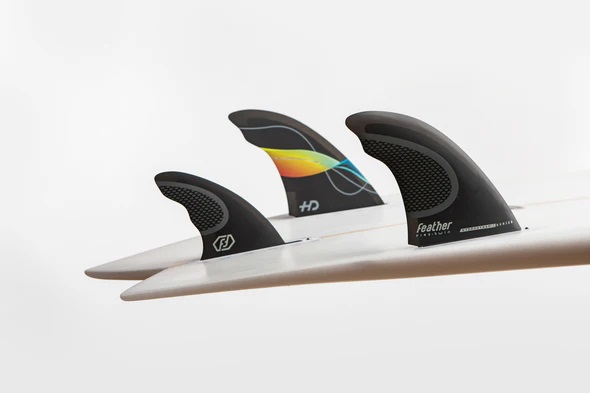 Feather Fins Hydrodynamic Twin 2+1 Single Tab Surfboard Fins