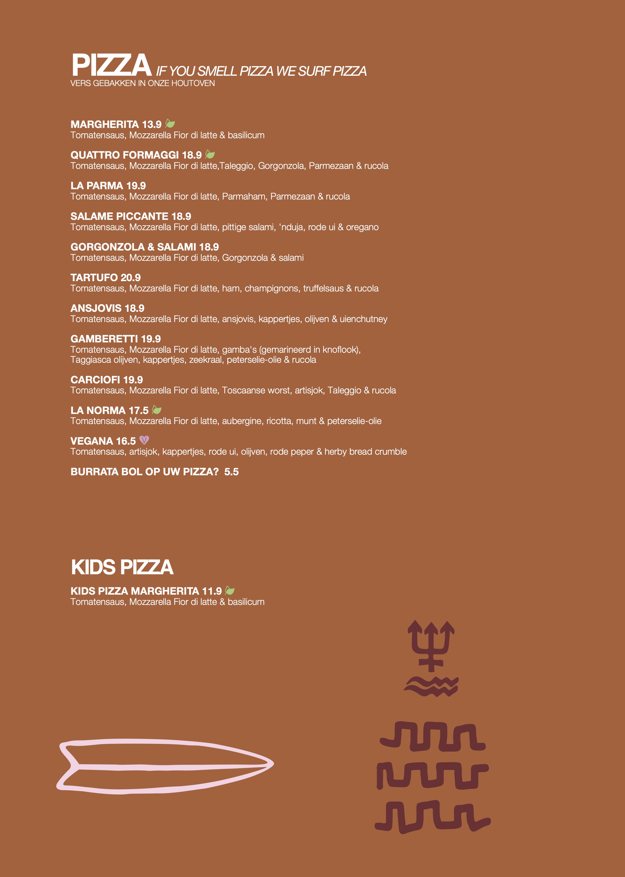 Hart Beach Surf Restaurant Scheveningen Strand Pizza Menu