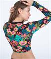 Hurley Fiji Fantasy Crop - Dames L/S Rashguard met knopen