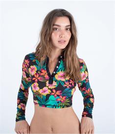 Hurley Fiji Fantasy Crop - Dames L/S Rashguard met knopen