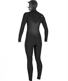 ONeill ONeill ONeill Wms Psycho Tech 6/4+ Chest Zip w/Hood Zwart - Wetsuit Dames