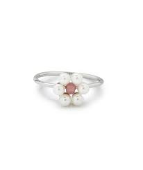 PURAVIDA Bitty Pearl Flower - dames ring