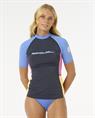 Rip Curl Block Party Upf 50 Rashguard - Womens Short Sleeve Rash Vest