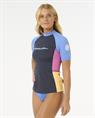 Rip Curl Block Party Upf 50 Rashguard - Womens Short Sleeve Rash Vest