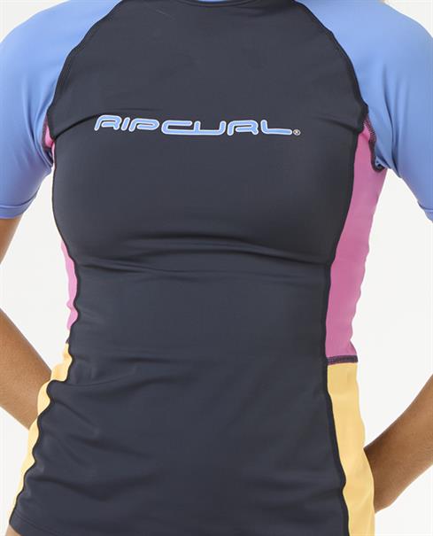 Rip Curl Block Party Upf 50 Rashguard - Womens Short Sleeve Rash Vest