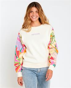 Rip Curl Crew Wavy Print - Dames Surf Lifestyle Pull-Over