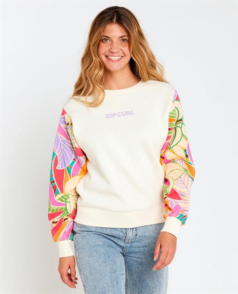 Rip Curl Crew Wavy Print - Dames Surf Lifestyle Pull-Over