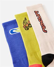 Rip Curl RETRO CREW SOCK 3-PK - MEN CREW SOCK