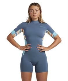 ROXY 2mm Swell Series – Kurzarm-Springsuit mit Reißverschluss hinten für Damen