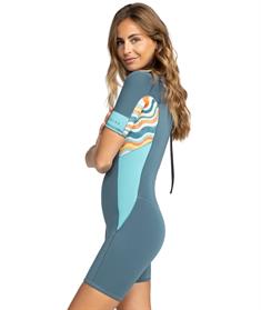 ROXY 2mm Swell Series – Kurzarm-Springsuit mit Reißverschluss hinten für Damen