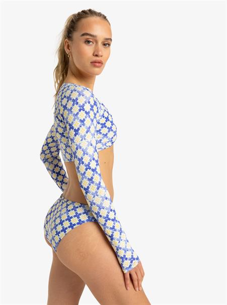 Roxy Artsy Tile - Long Sleeves Crop Surf Top for Women