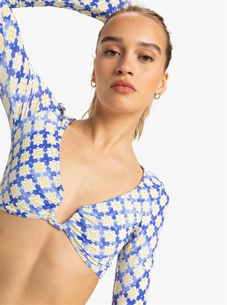 Roxy Artsy Tile - Long Sleeves Crop Surf Top for Women