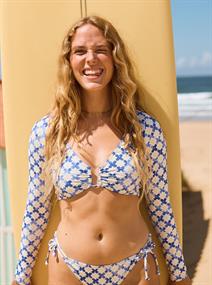 ROXY Artsy Tile – Langärmliges, bauchfreies Surf-Top für Damen