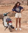 Roxy Chlo Natural - Denim short met relaxte pasvorm voor dames