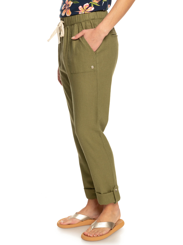 Roxy On The Seashore - Linen Cargo Trousers for Women