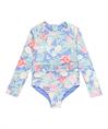 Roxy Tropical Story - Rashguard uit één stuk met lange mouwen voor meisjes 2 - 7