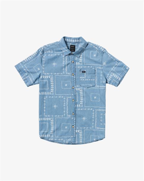 RVCA Frame Chambray - overhemd met korte mouwen voor heren