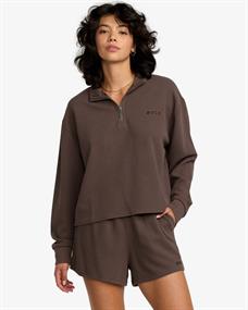 RVCA Glory Waffle - Dames Outdoor Lifestyle Mock Neck Sweater