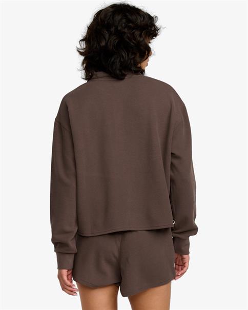 RVCA Glory Waffle - Womens Outdoor Lifestyle Mock Neck Sweater