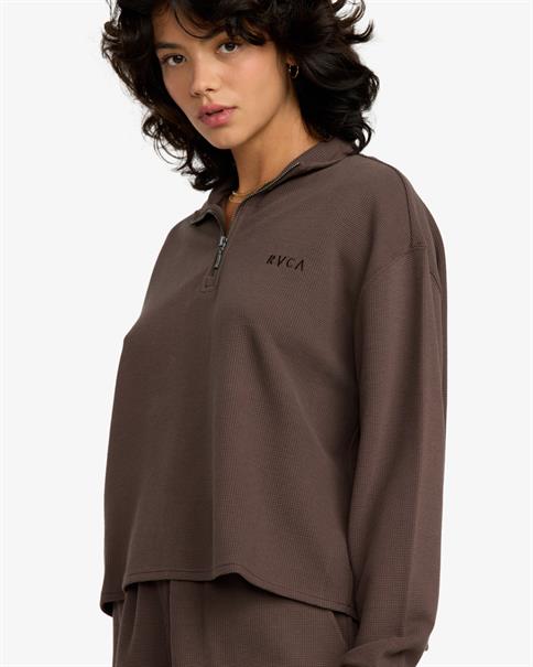 RVCA Glory Waffle - Womens Outdoor Lifestyle Mock Neck Sweater