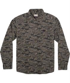 RVCA Horton Fish Camo Flannel - Long Sleeve Shirt for Men