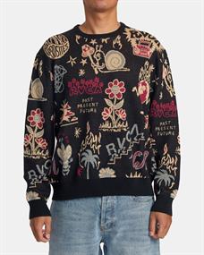 RVCA SCATTERED - Men's Crew Neck Sweater